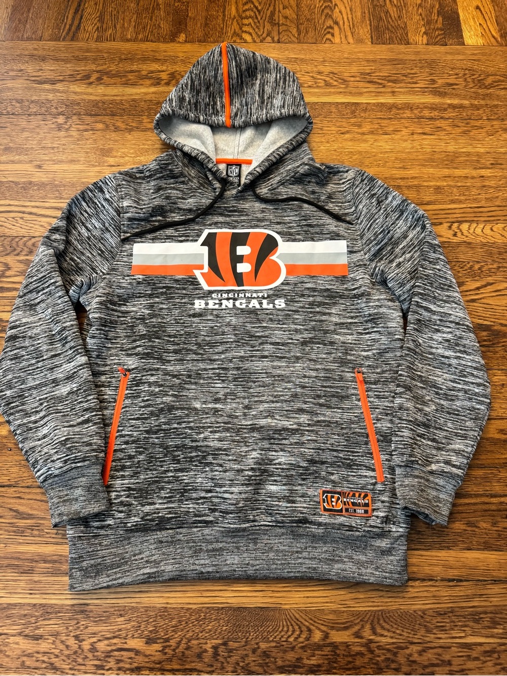 CINCINNATI BENGALS NFL gray heathered Cincinnati Bengals NFL pullover hoodie